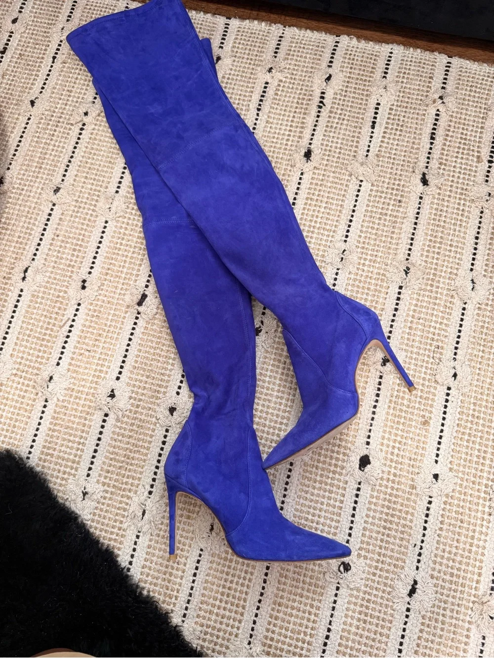 Stuart Weitzman Purple Suede Over-the-Knee Stiletto Boots